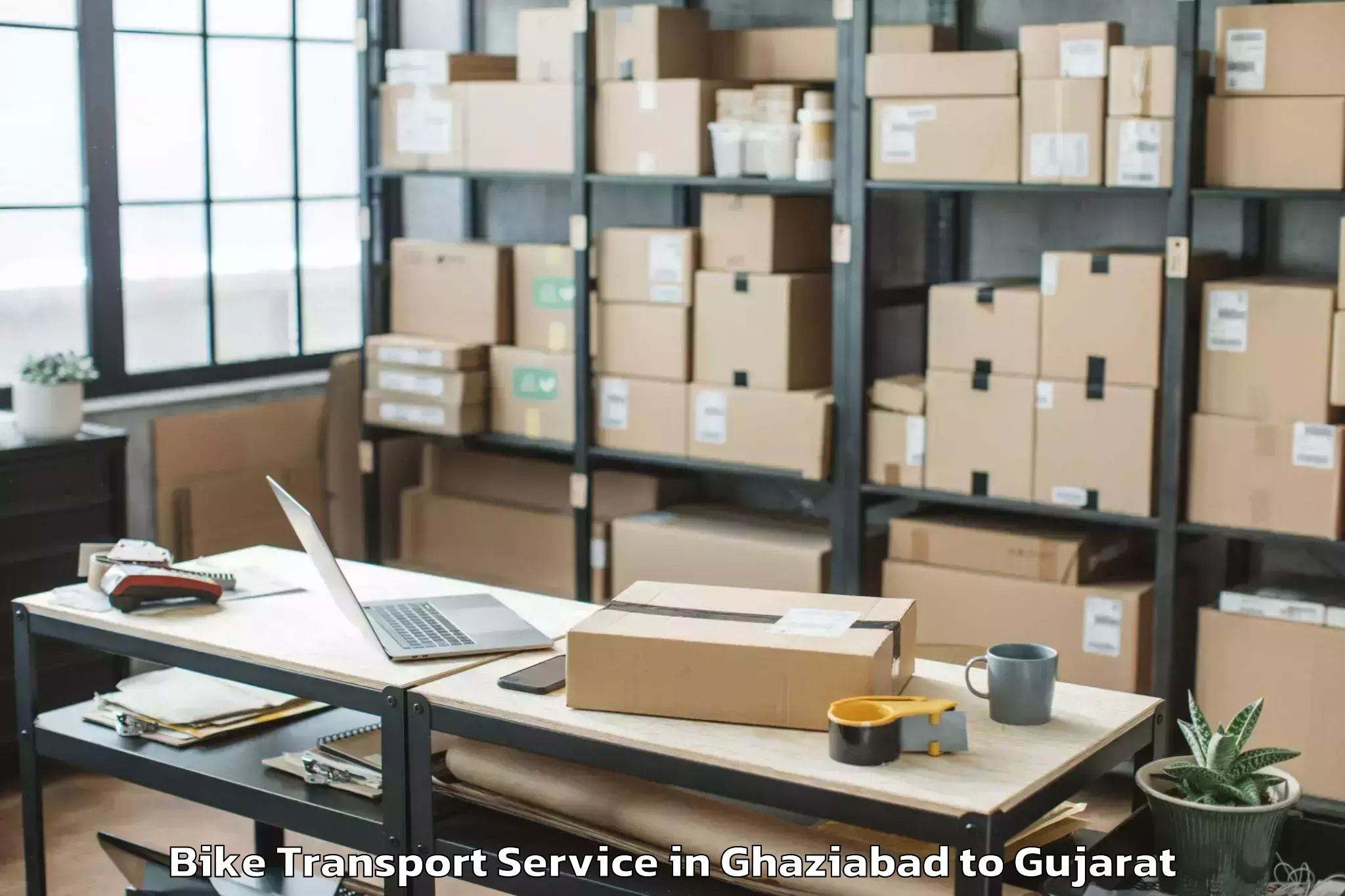 Book Ghaziabad to Zer Bike Transport Online